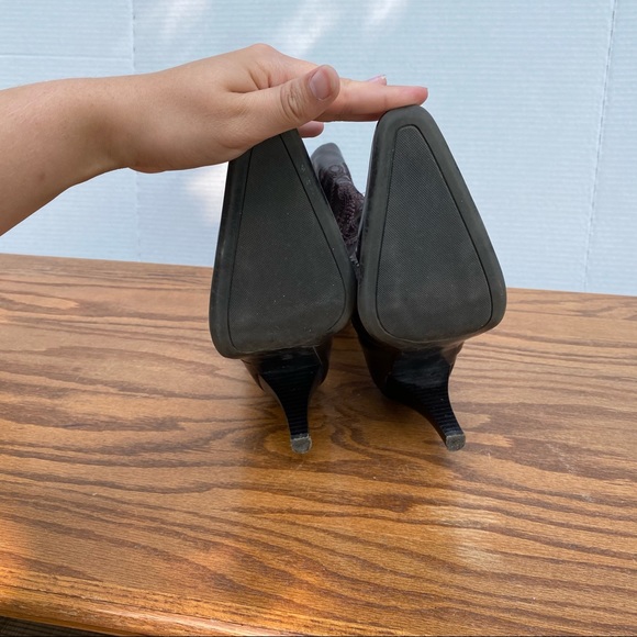 Vintage Y2K Brown Embroidered Floral Heel Boot 7.5 - Picture 12 of 12